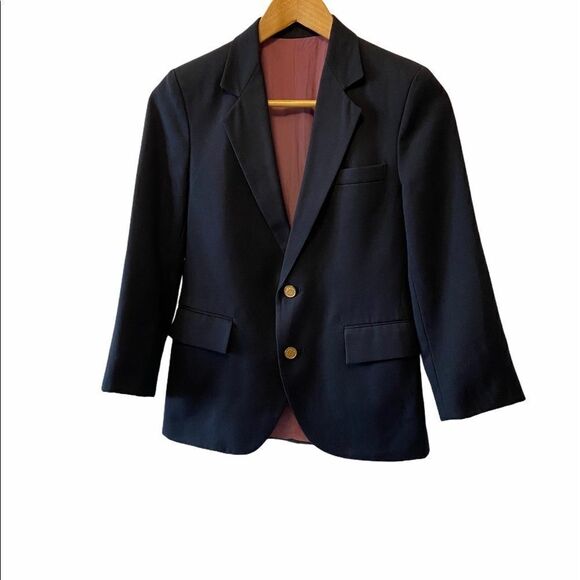 Navy Nautical Two Gold Button Fitted Blazer Short - Picture 1 of 8